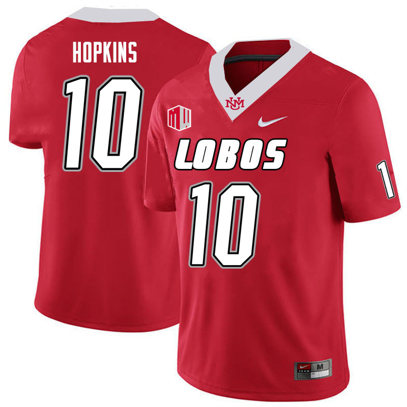 Men-Youth #10 Dylan Hopkins New Mexico Lobos 2023 College Football Jerseys Stitched-Cherry